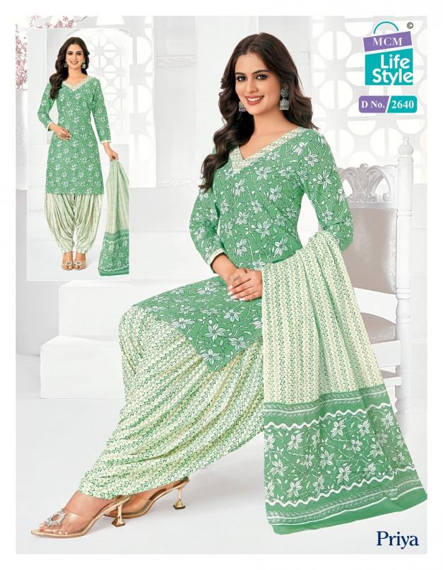 MCM LIFESTYLE PRIYA VOL 26 CAMBRIC COTTON PRINTED PATIYALA STYLE DRESS MATERIAL