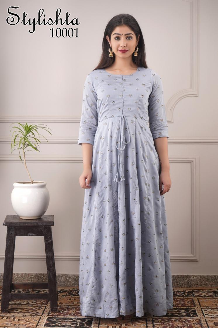 STYLISHTA SUMMER DRESS PURE MUSLIN HOUSEWEAR WOMEN LONG DRESS