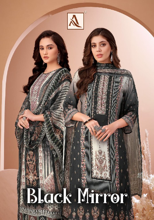 ALOK SUITS BLACK MIRROR WHOLESALE PURE VISCOSE MASLIN DIGITAL PRINT WITH HAND WORK CLASSIC PAKISTANI SUITS
