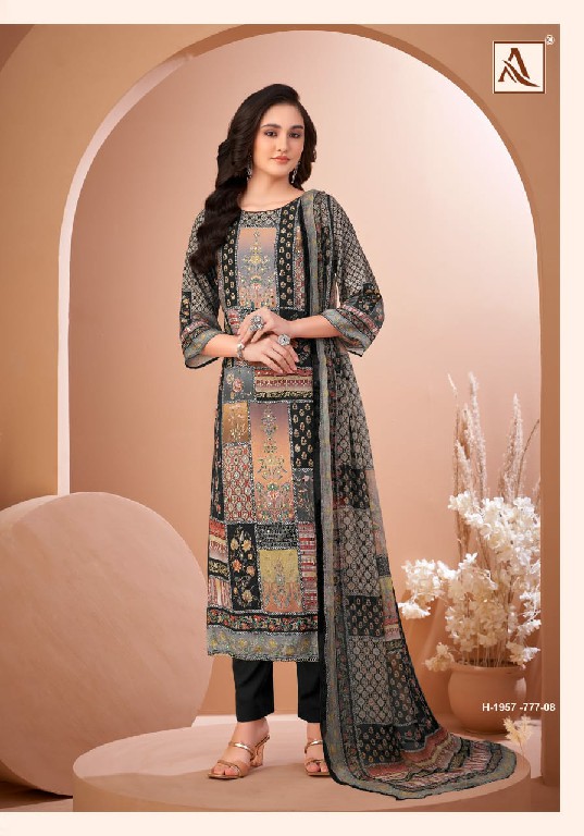 ALOK SUITS BLACK MIRROR WHOLESALE PURE VISCOSE MASLIN DIGITAL PRINT WITH HAND WORK CLASSIC PAKISTANI SUITS