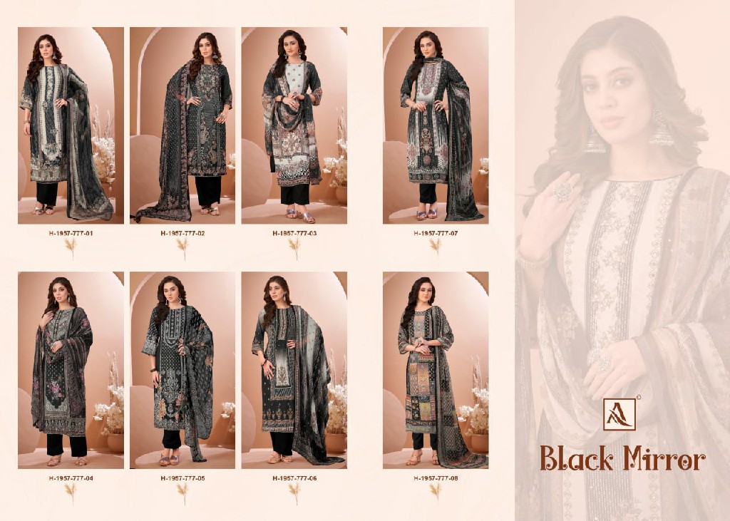 ALOK SUITS BLACK MIRROR WHOLESALE PURE VISCOSE MASLIN DIGITAL PRINT WITH HAND WORK CLASSIC PAKISTANI SUITS
