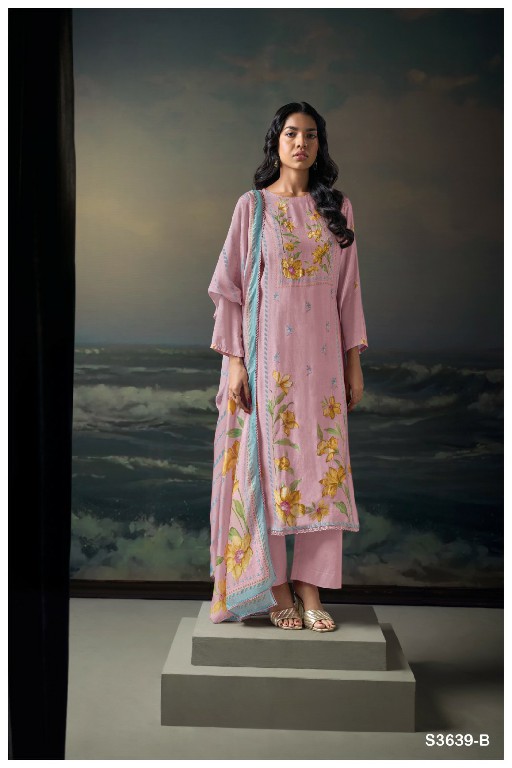GANGA KAISHA S3639 WHOLESALE PREMIUM PURE BEMBERG SILK DESIGNER SUITS