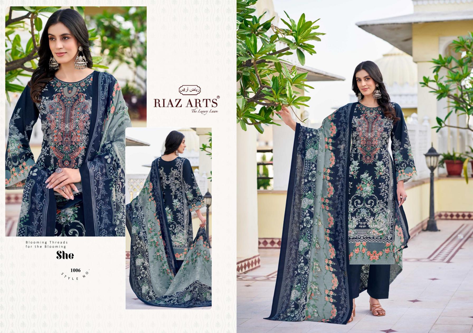 MUSAFIR VOL 26 BY RIAZ ARTS PAKISTANI PURE LAWN CAMBRIC DESIGNER DRESS