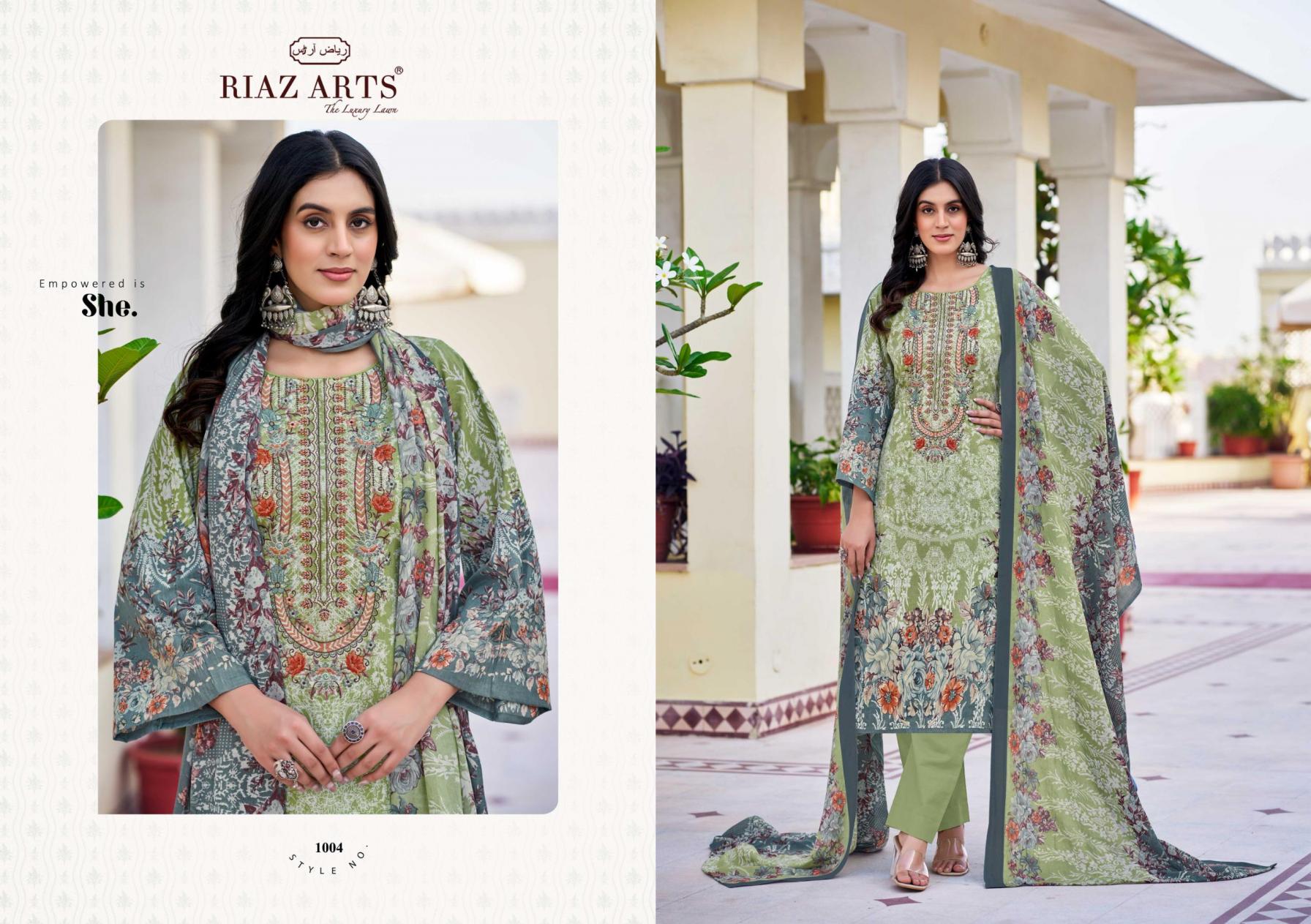 MUSAFIR VOL 26 BY RIAZ ARTS PAKISTANI PURE LAWN CAMBRIC DESIGNER DRESS