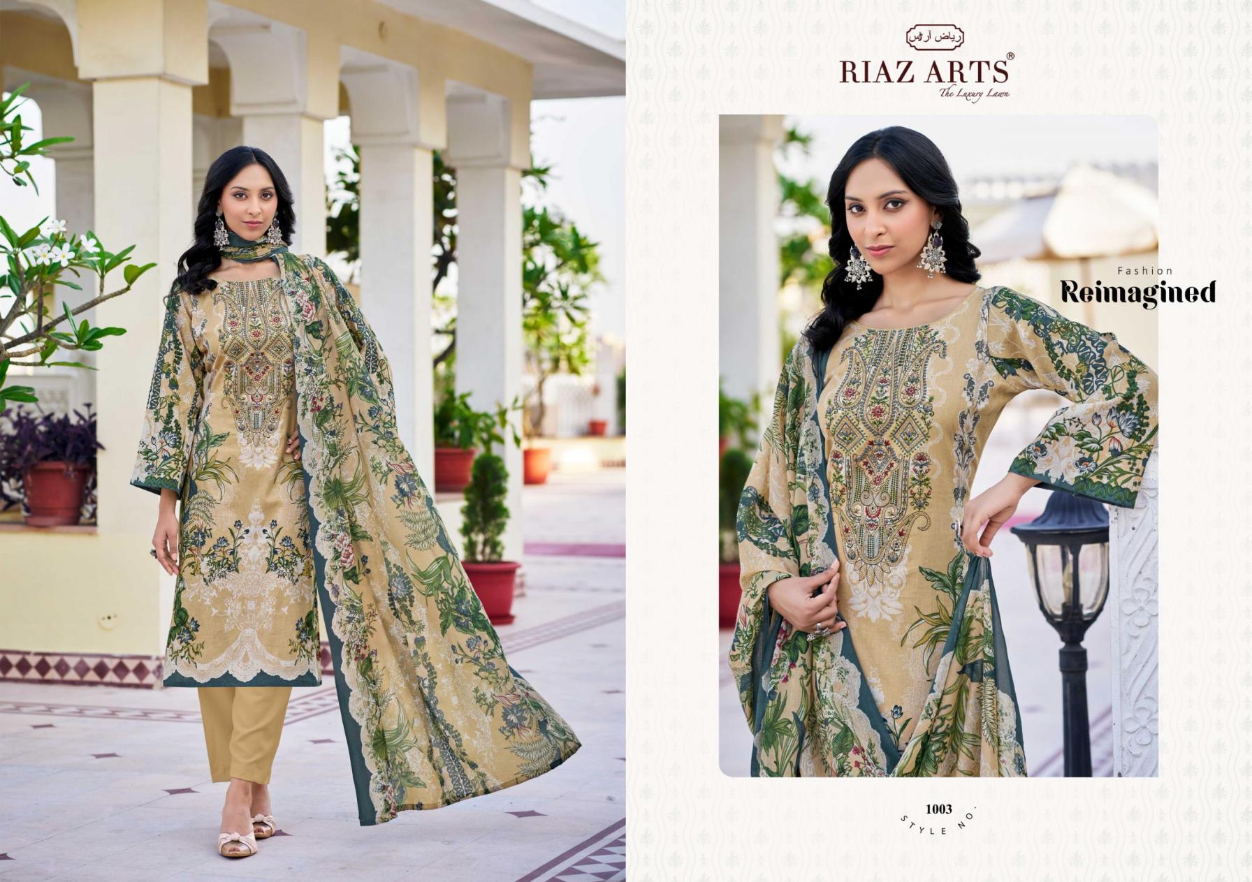 MUSAFIR VOL 26 BY RIAZ ARTS PAKISTANI PURE LAWN CAMBRIC DESIGNER DRESS
