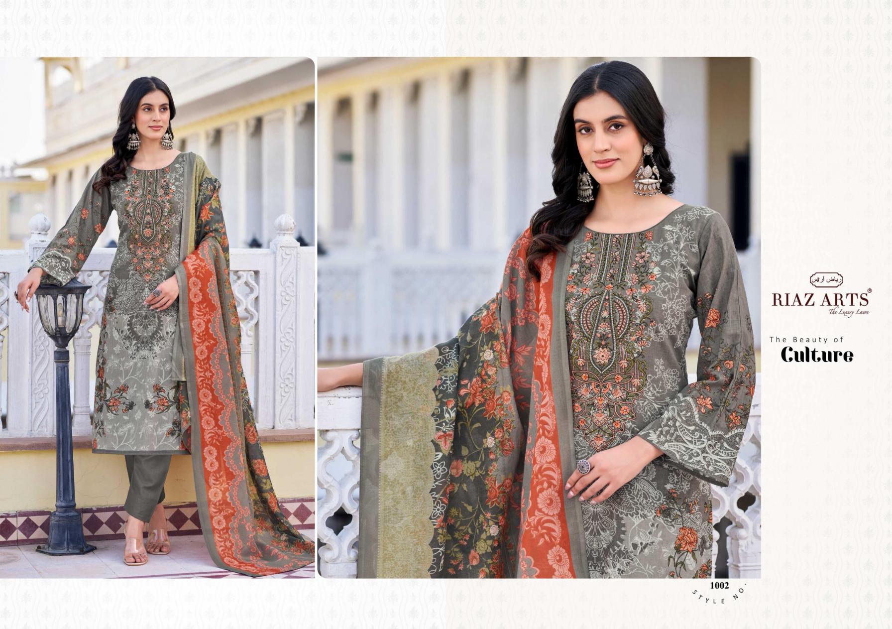 MUSAFIR VOL 26 BY RIAZ ARTS PAKISTANI PURE LAWN CAMBRIC DESIGNER DRESS
