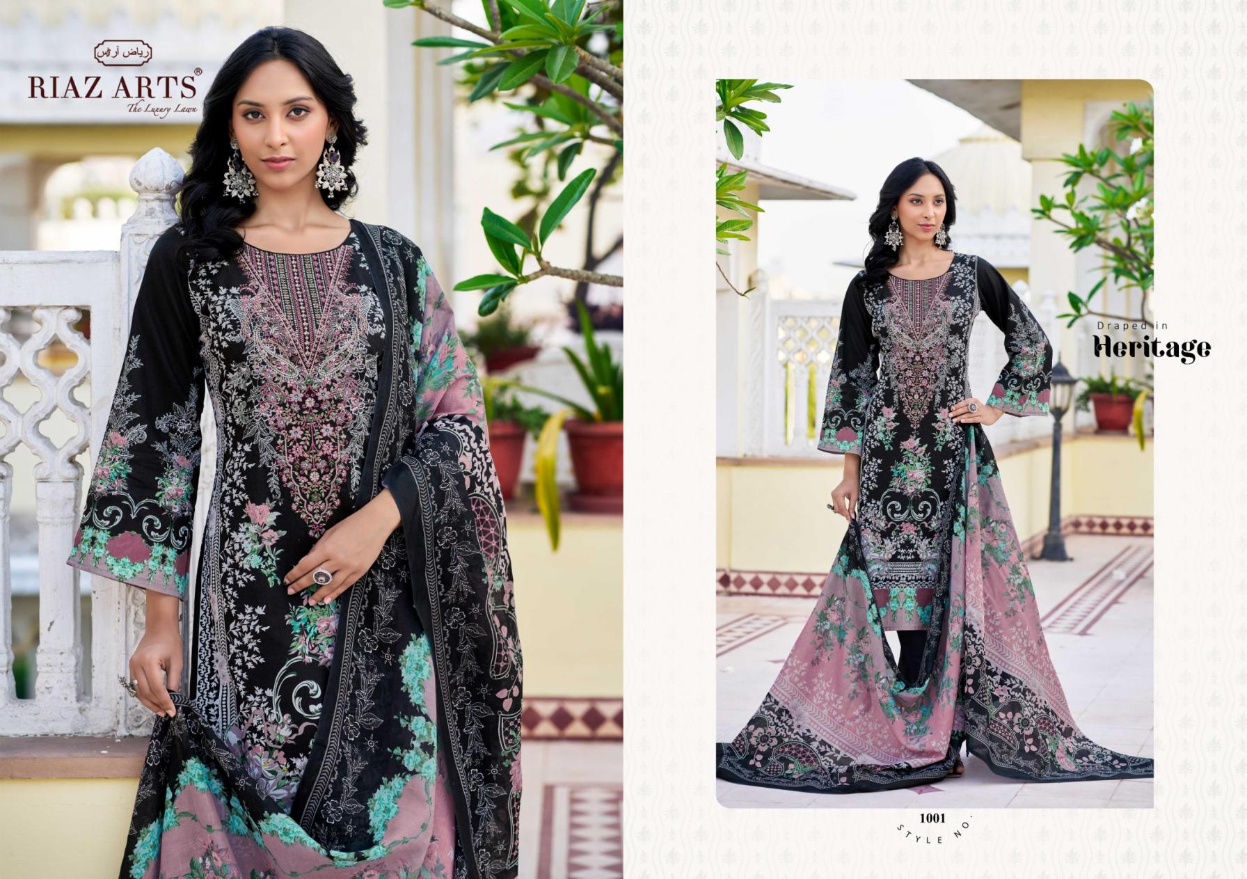 MUSAFIR VOL 26 BY RIAZ ARTS PAKISTANI PURE LAWN CAMBRIC DESIGNER DRESS