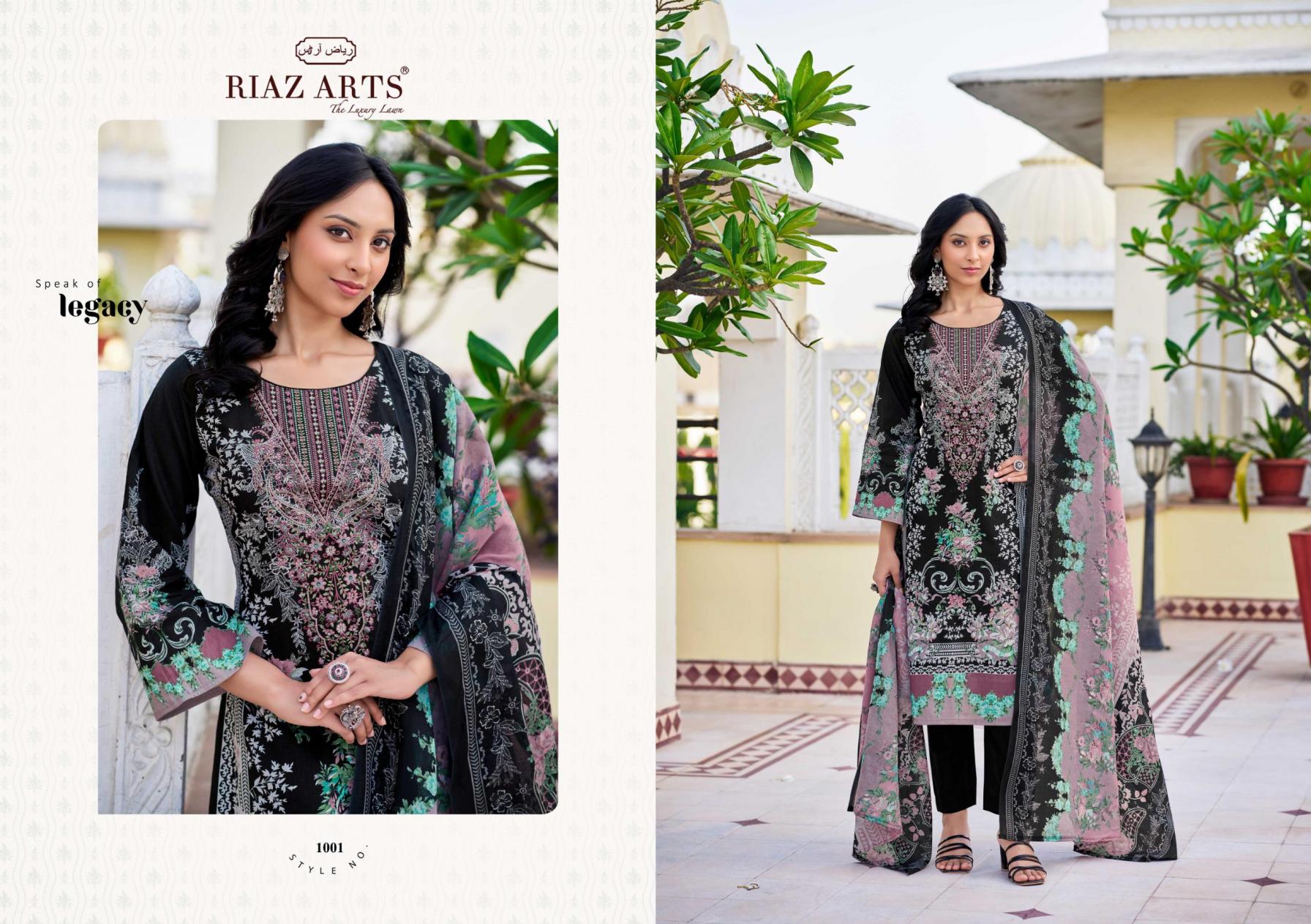 MUSAFIR VOL 26 BY RIAZ ARTS PAKISTANI PURE LAWN CAMBRIC DESIGNER DRESS
