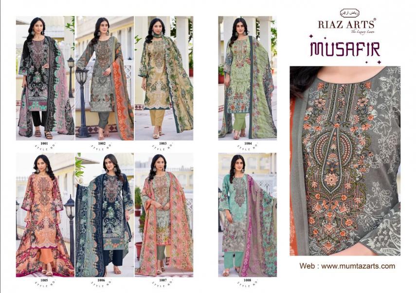 MUSAFIR VOL 26 BY RIAZ ARTS PAKISTANI PURE LAWN CAMBRIC DESIGNER DRESS