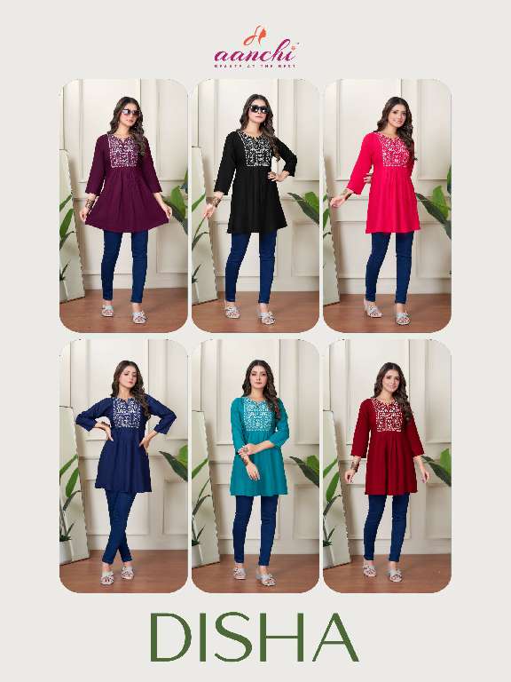 AANCHI DIHSA WHOLESALE RAYON FANCY EMBROIDERY WORK FANCY SHORT TOPS