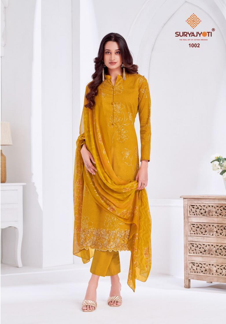 SURYAJYOTI KASHYA VOL 1 PURE COTTON BEAUTIFUL FOIL PRINT DAILY WEAR UNSTITCHED DRESS