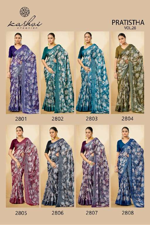 KASHVI CREATION PRATISTHA VOL 28 BRASSO UNIQUE PRINTED SAREES