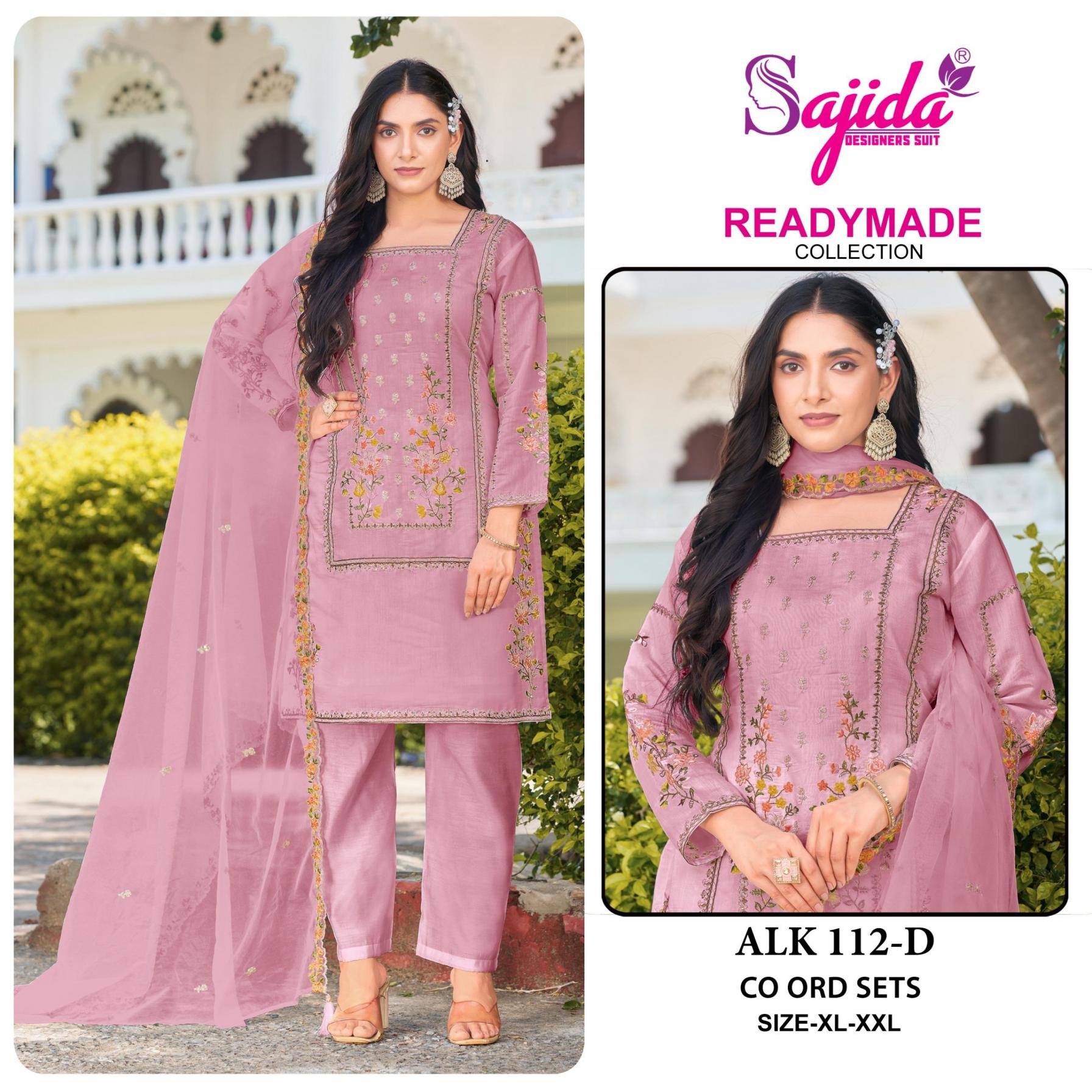 SAJIDA DESIGNER ALK-112 ROMAN SILK READYMADE PAKISTANI STYLISH 3PCS DRESS