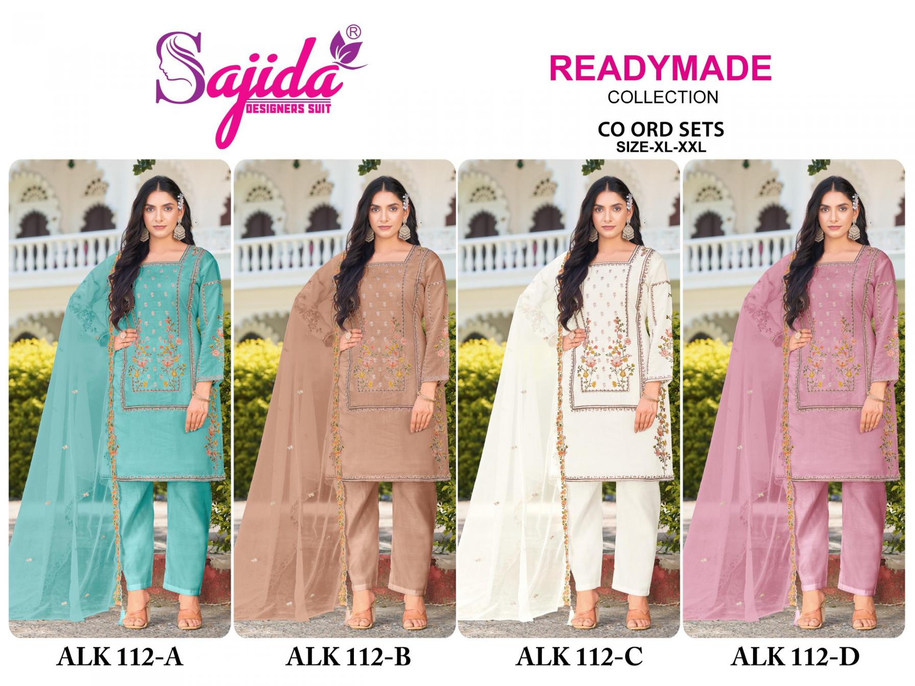 SAJIDA DESIGNER ALK-112 ROMAN SILK READYMADE PAKISTANI STYLISH 3PCS DRESS
