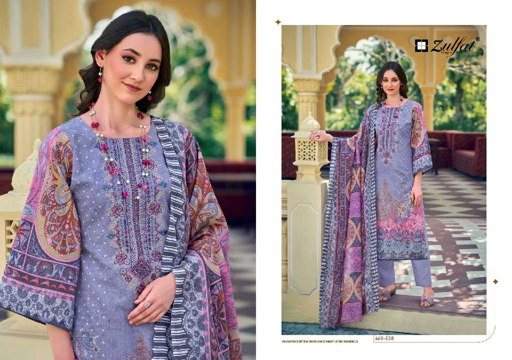 Zulfat Gulnaaz Vol-3 Wholesale Pure Cotton With Heavy Embroidery Work Dress Material