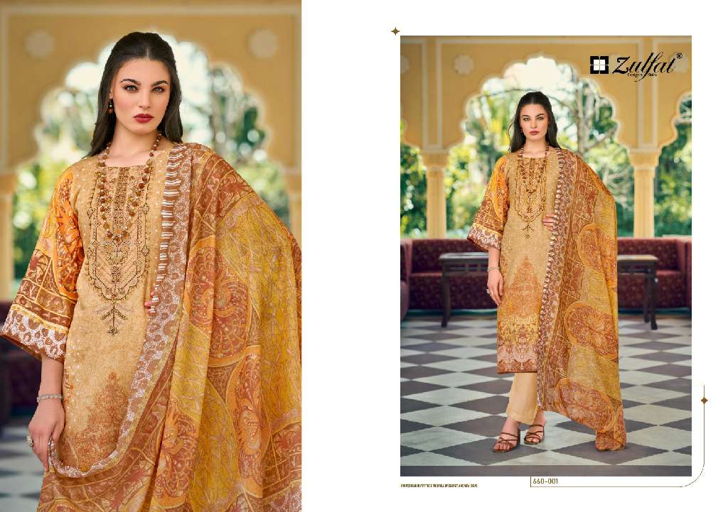 Zulfat Gulnaaz Vol-3 Wholesale Pure Cotton With Heavy Embroidery Work Dress Material