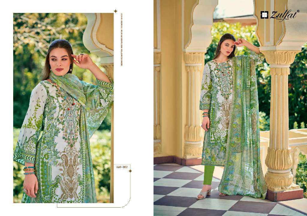 Zulfat Gulnaaz Vol-3 Wholesale Pure Cotton With Heavy Embroidery Work Dress Material