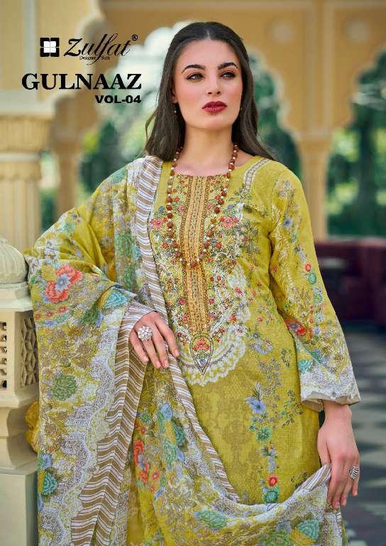 Zulfat Gulnaaz Vol-3 Wholesale Pure Cotton With Heavy Embroidery Work Dress Material