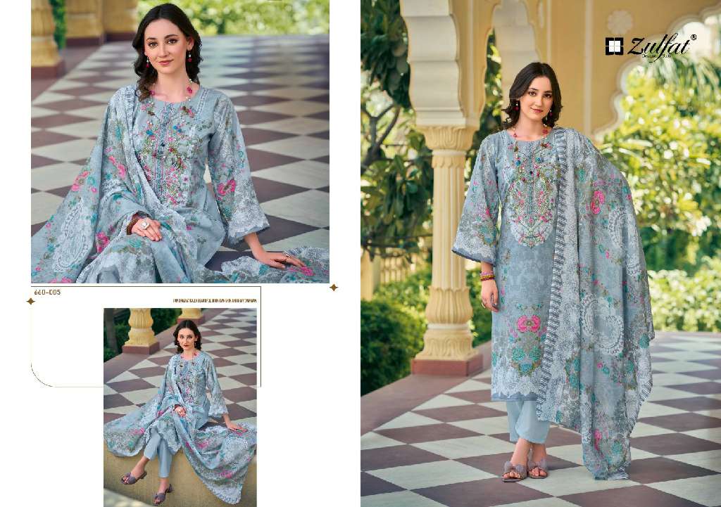 Zulfat Gulnaaz Vol-3 Wholesale Pure Cotton With Heavy Embroidery Work Dress Material
