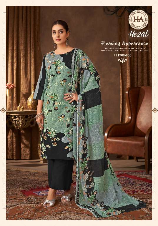 HARSHIT FASHION HEZAL WHOLESALE PURE VISCOSE RAYON PRINT WITH ELEGANT HAND WORK CASUAL SUITS