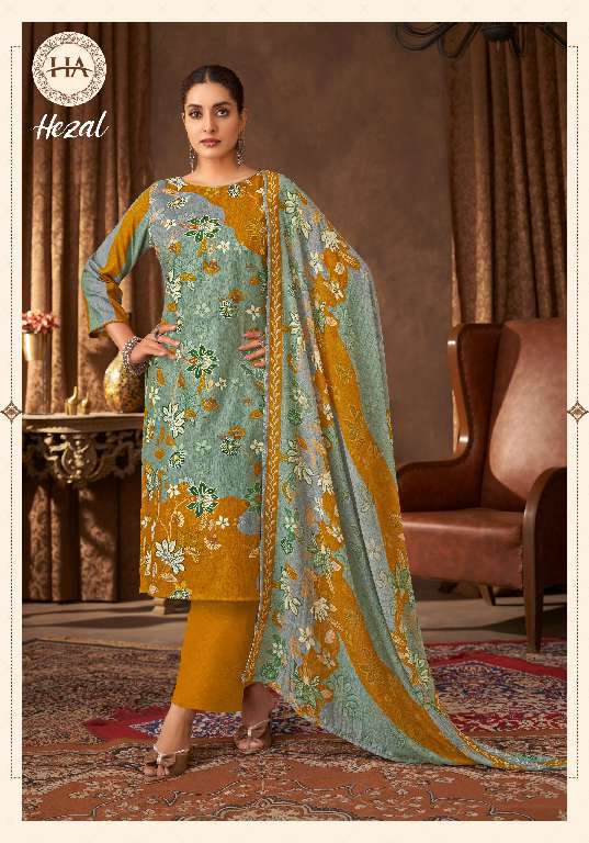 HARSHIT FASHION HEZAL WHOLESALE PURE VISCOSE RAYON PRINT WITH ELEGANT HAND WORK CASUAL SUITS