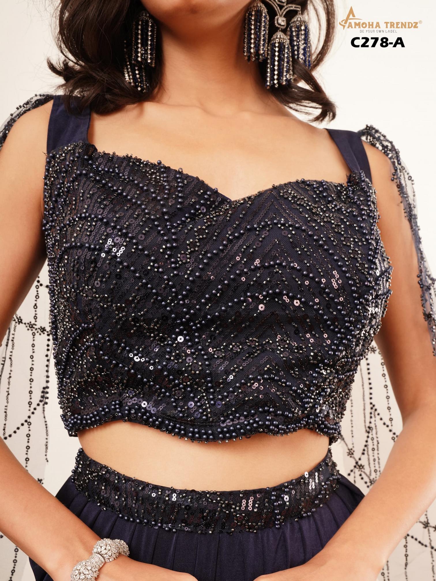 C278 BY AMOHA TRENDZ LYCRA FULLY STITCHED CROP TOP WITH PLAZO STYLE WESTERN WEAR