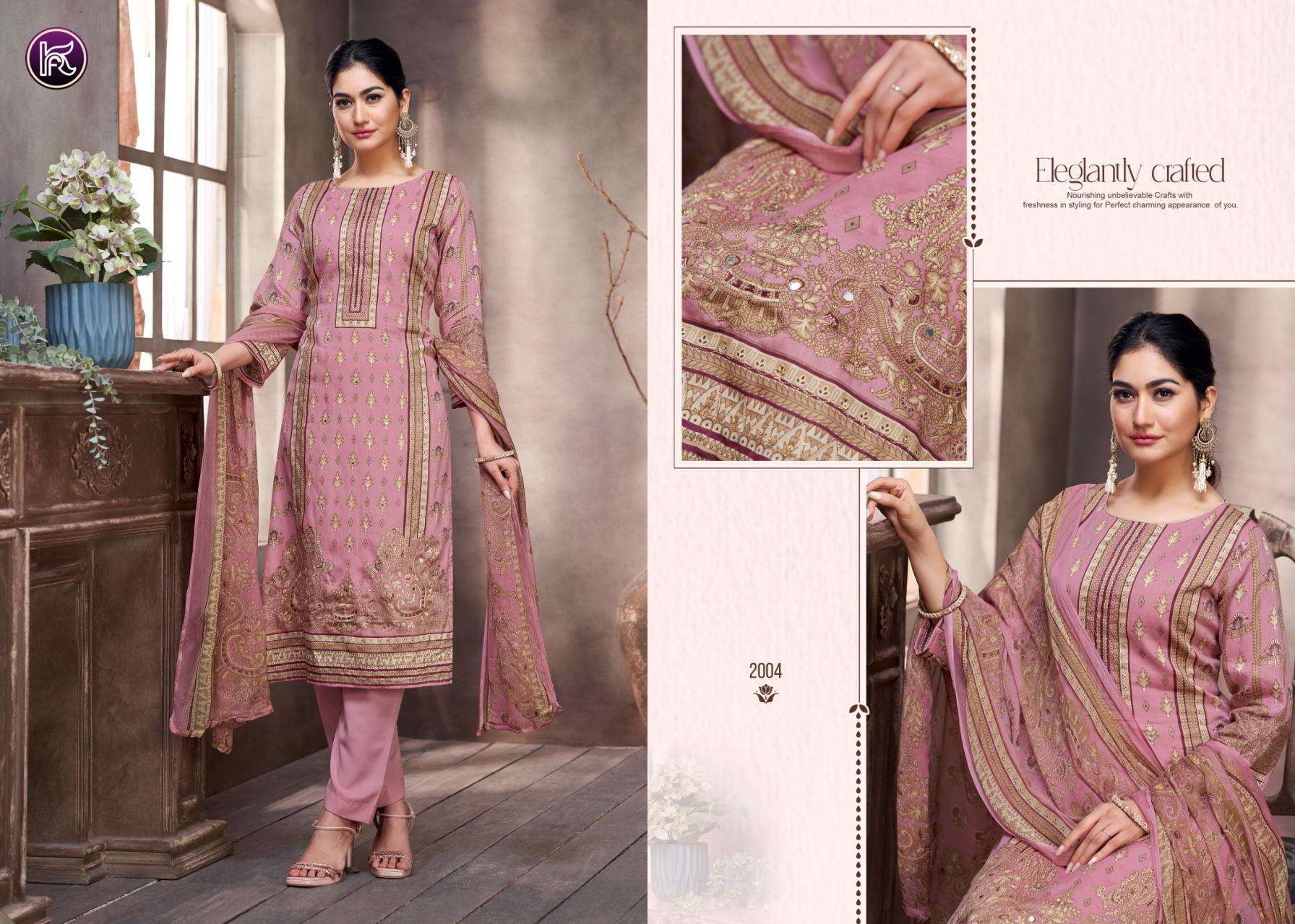 KALA FASHION RUHI VOL 2 JAM COTTON PAKISTANI PRINT WITH MIRROR OR HAND WORK FANCY DESIGN DRESS