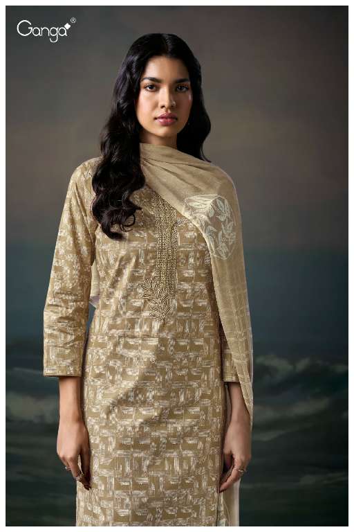 GANGA LEGETO S3643 WHOLESALE PREMIUM COTTON PRINTED WITH EMBROIDERY PARTY WEAR SUITS