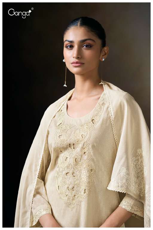 GANGA PRINCY S3480 WHOLESALE PREMIUM PURE MAL PRINTED WITH HAND WORK BEAUTIFUL 3PCS SALWAR SUITS
