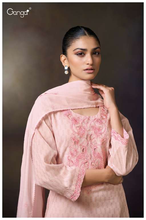 GANGA PRINCY S3480 WHOLESALE PREMIUM PURE MAL PRINTED WITH HAND WORK BEAUTIFUL 3PCS SALWAR SUITS
