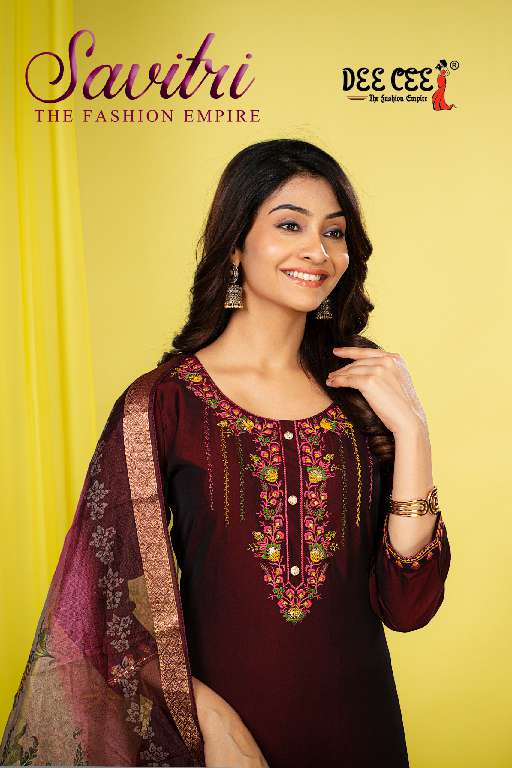 DEE CEE LAUNCH SAVITRI WHOLESALE RICH COMBINATION STRAIGHT LONG KURTI WITH PANT AND DUPATTA