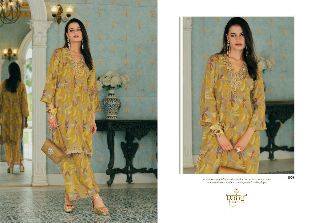RANG FASHION SEENA WHOLESALE PURE MUSLIN DIGITAL PRINT WITH NECK EMBROIDERY FASHIONABLE CORD SET