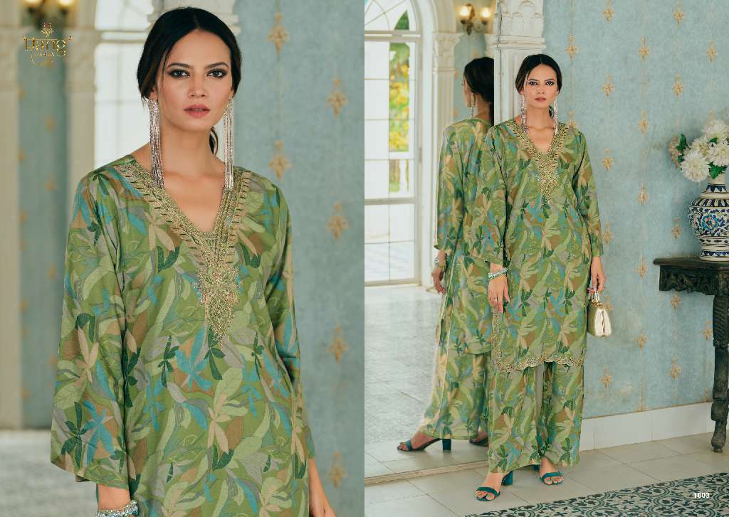 RANG FASHION SEENA WHOLESALE PURE MUSLIN DIGITAL PRINT WITH NECK EMBROIDERY FASHIONABLE CORD SET