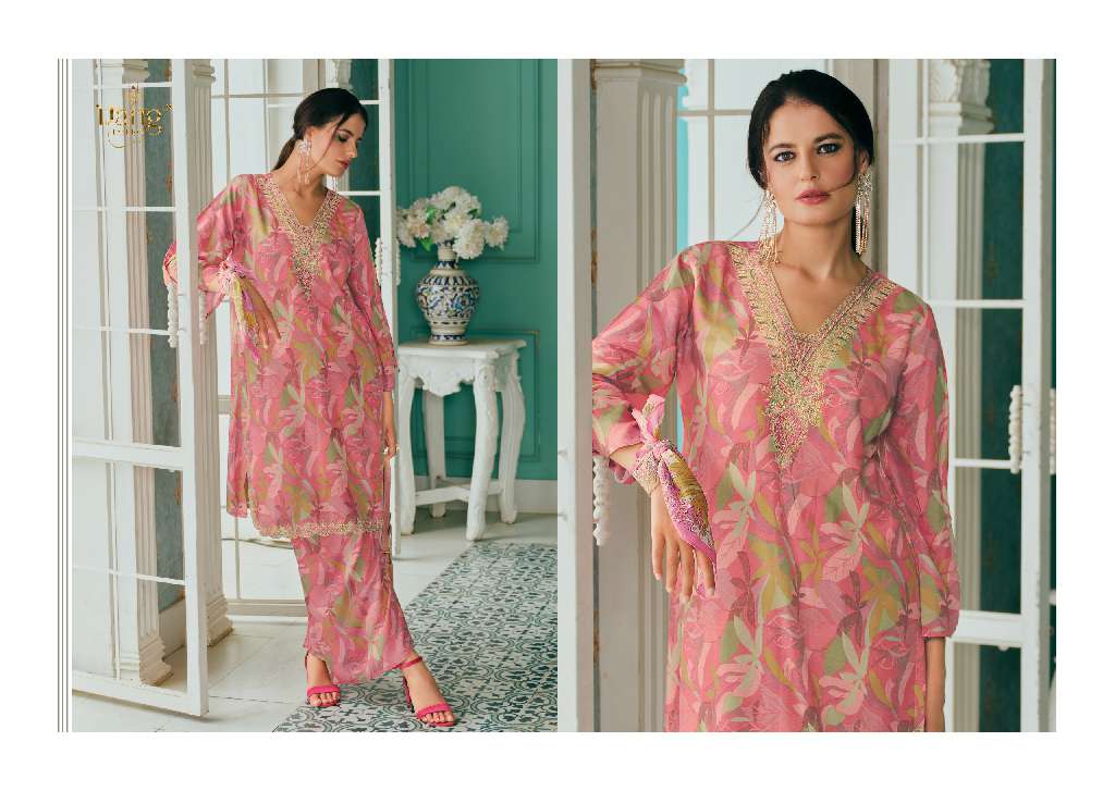 RANG FASHION SEENA WHOLESALE PURE MUSLIN DIGITAL PRINT WITH NECK EMBROIDERY FASHIONABLE CORD SET