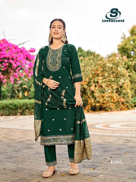 SANKHESWER SOFIYA VOL-1 WHOLESALE ROMAN SILK READYMADE FANCY SALWAR SUITS