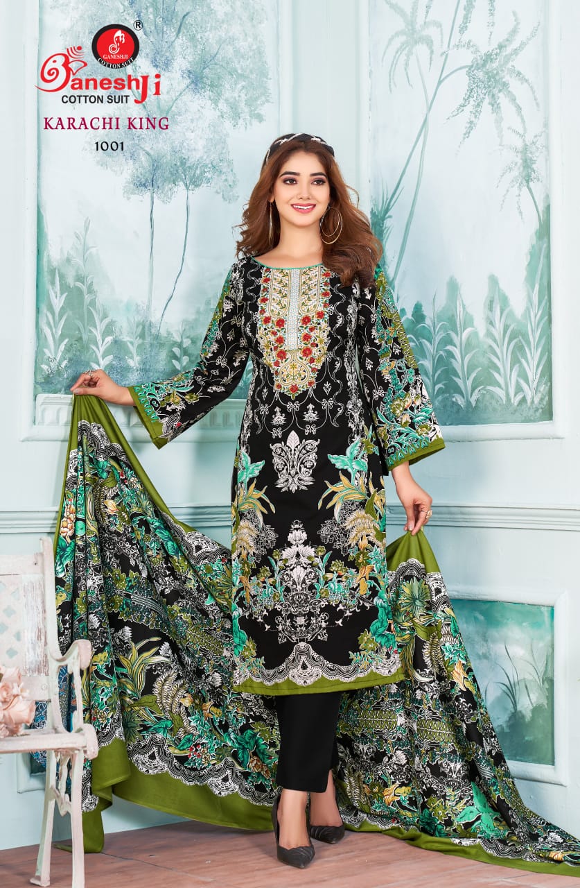 GANESHJI KARACHI KING VOL-1 WHOLESALE COTTON KARACHI PRINTED DRESS MATERIAL