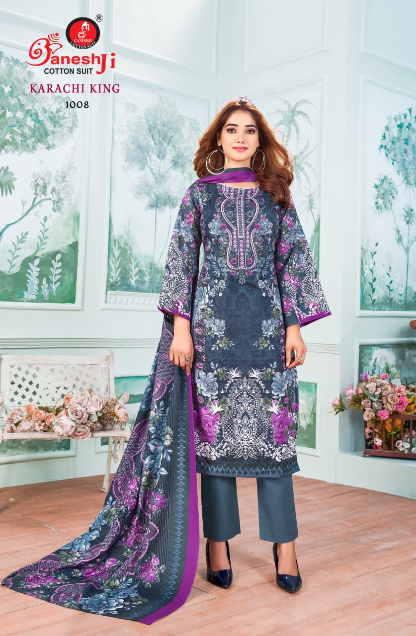 GANESHJI KARACHI KING VOL-1 WHOLESALE COTTON KARACHI PRINTED DRESS MATERIAL