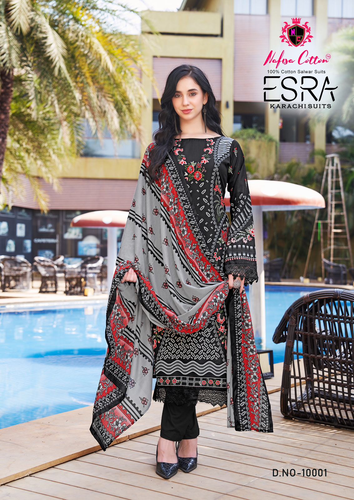 NAFISA COTTON ESRA KARACHI SUITS VOL 10 PAKISTANI CASUAL WEAR UNSTITCH SALAWAR KAMEEZ