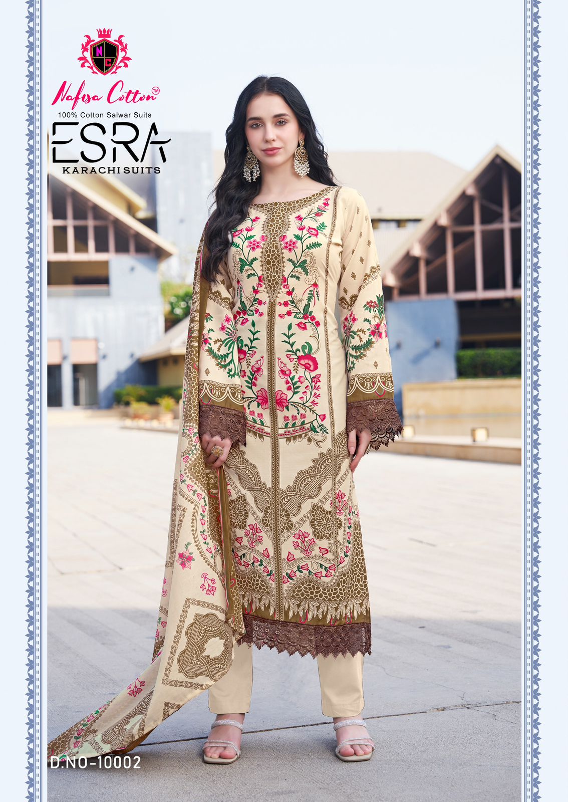 NAFISA COTTON ESRA KARACHI SUITS VOL 10 PAKISTANI CASUAL WEAR UNSTITCH SALAWAR KAMEEZ