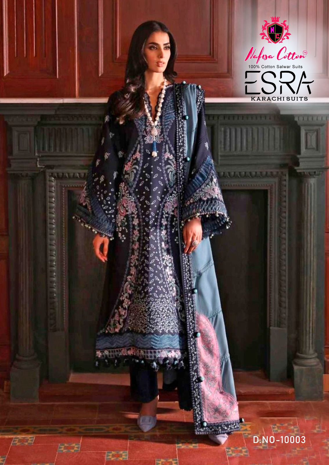 NAFISA COTTON ESRA KARACHI SUITS VOL 10 PAKISTANI CASUAL WEAR UNSTITCH SALAWAR KAMEEZ