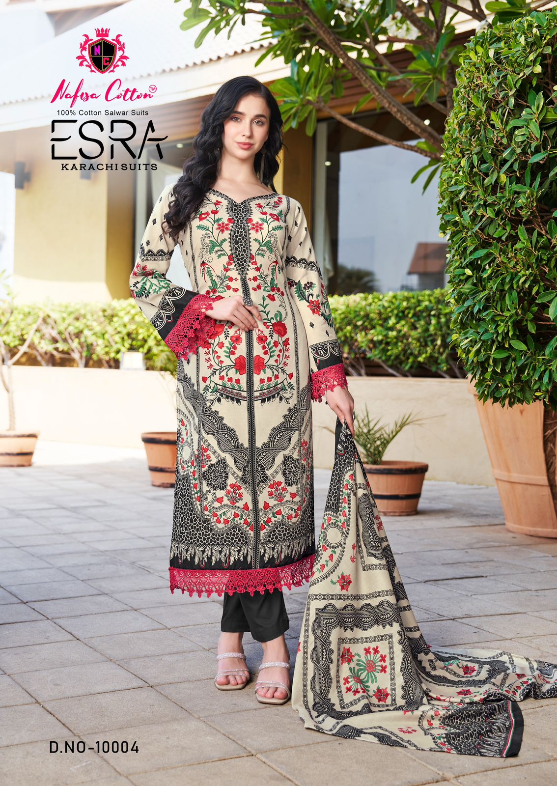NAFISA COTTON ESRA KARACHI SUITS VOL 10 PAKISTANI CASUAL WEAR UNSTITCH SALAWAR KAMEEZ