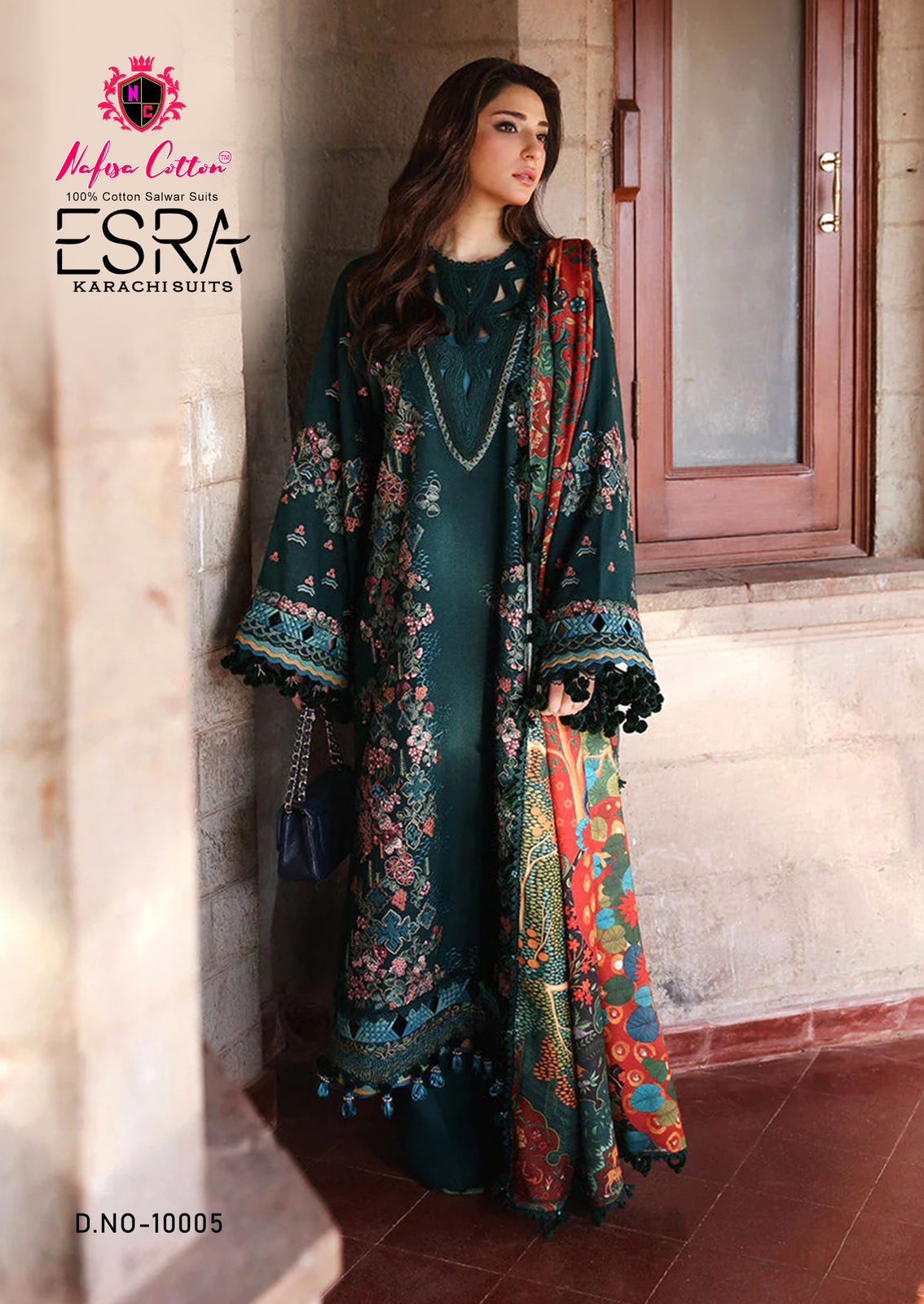 NAFISA COTTON ESRA KARACHI SUITS VOL 10 PAKISTANI CASUAL WEAR UNSTITCH SALAWAR KAMEEZ