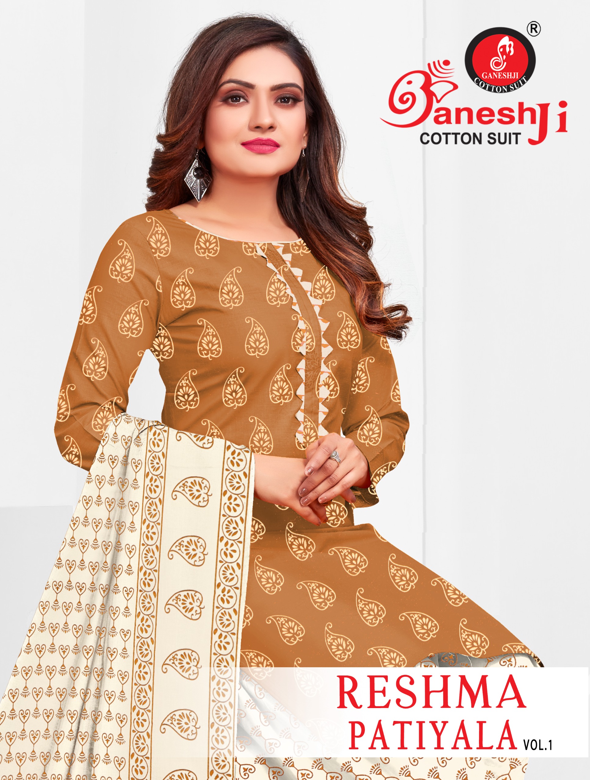 GANESHJI RESHMA PATIYALA VOL-1 WHOLESALE HEAVY SOFT COTTON PRINTED DRESS