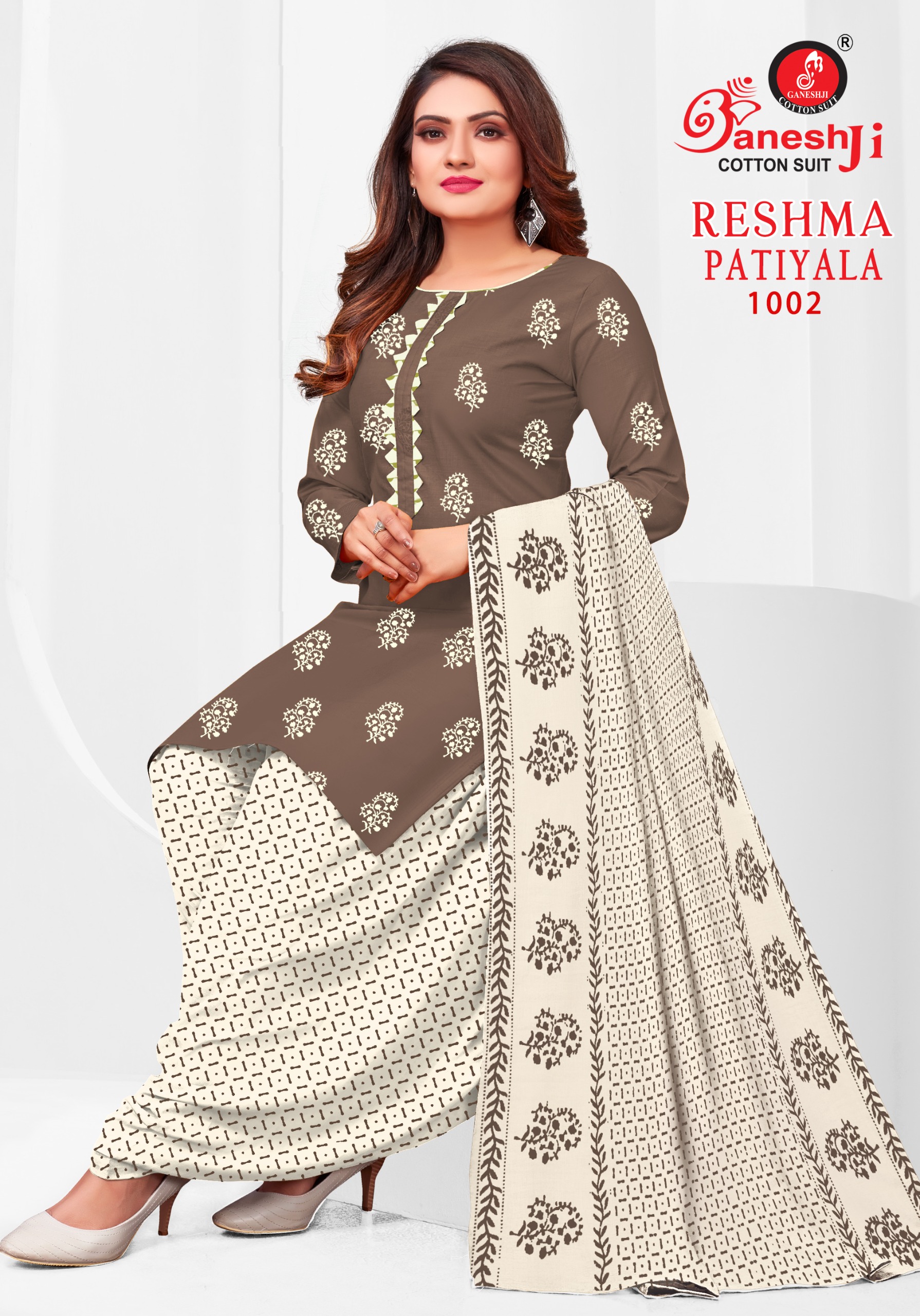 GANESHJI RESHMA PATIYALA VOL-1 WHOLESALE HEAVY SOFT COTTON PRINTED DRESS