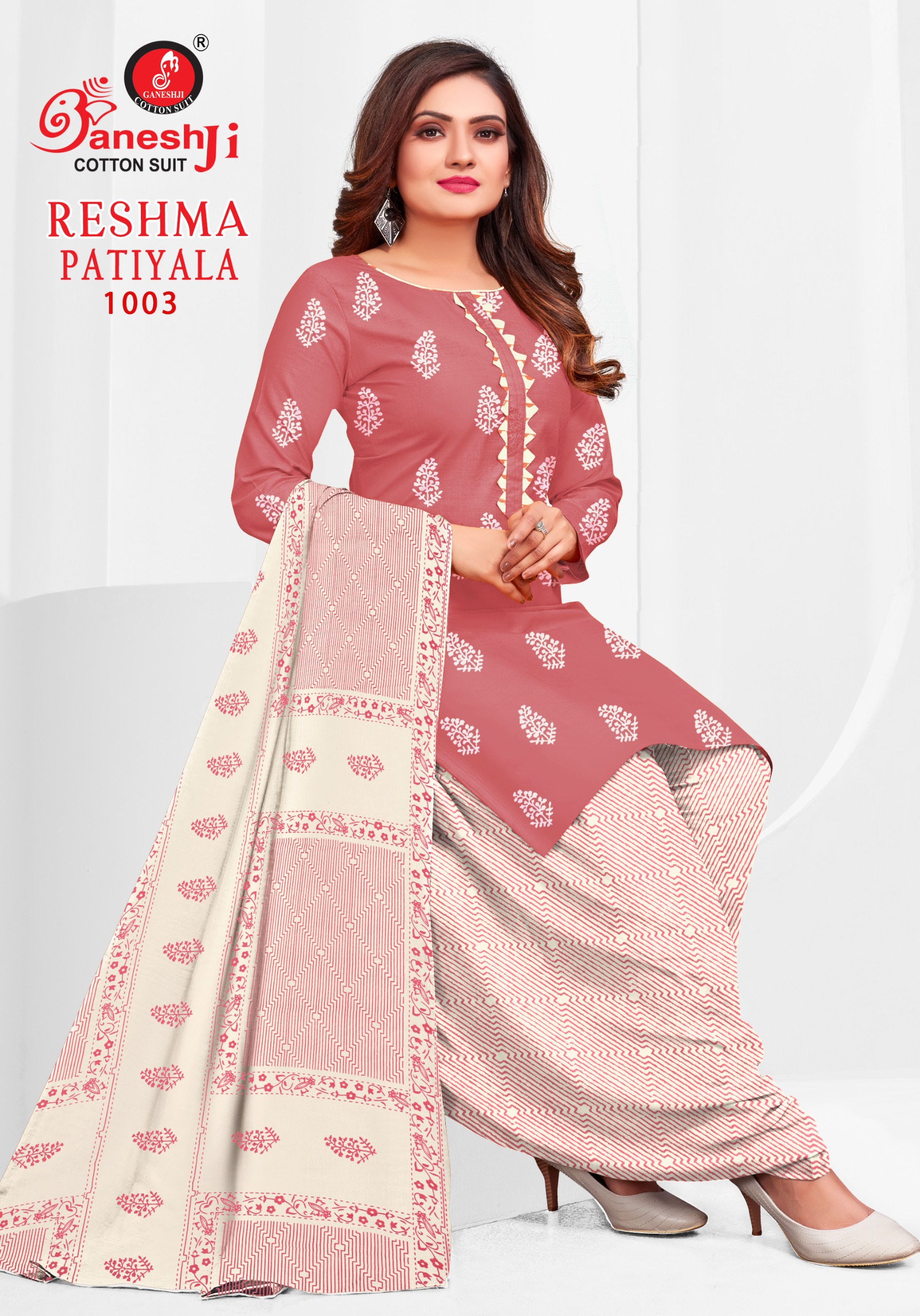 GANESHJI RESHMA PATIYALA VOL-1 WHOLESALE HEAVY SOFT COTTON PRINTED DRESS
