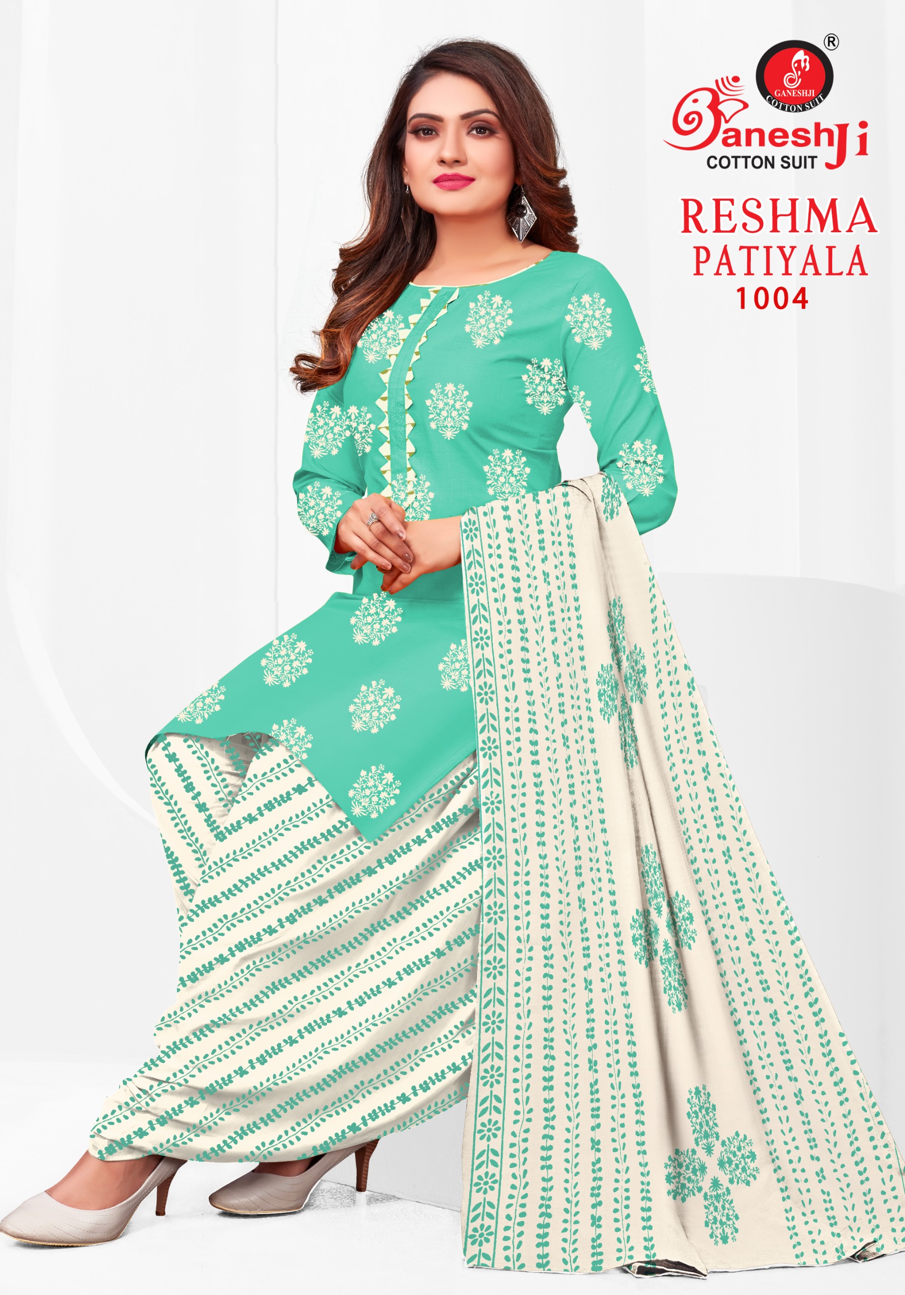 GANESHJI RESHMA PATIYALA VOL-1 WHOLESALE HEAVY SOFT COTTON PRINTED DRESS