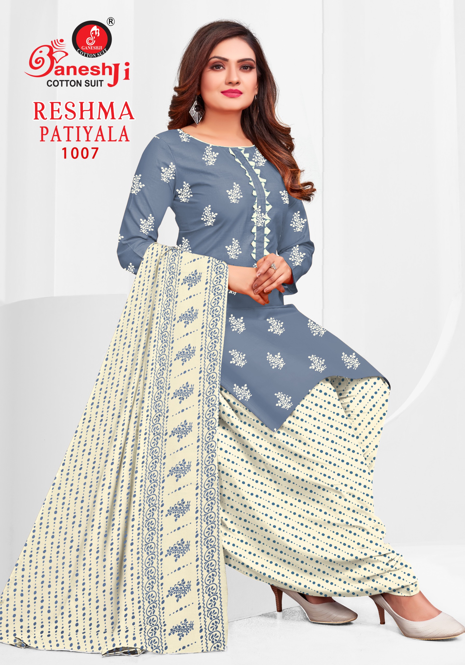 GANESHJI RESHMA PATIYALA VOL-1 WHOLESALE HEAVY SOFT COTTON PRINTED DRESS