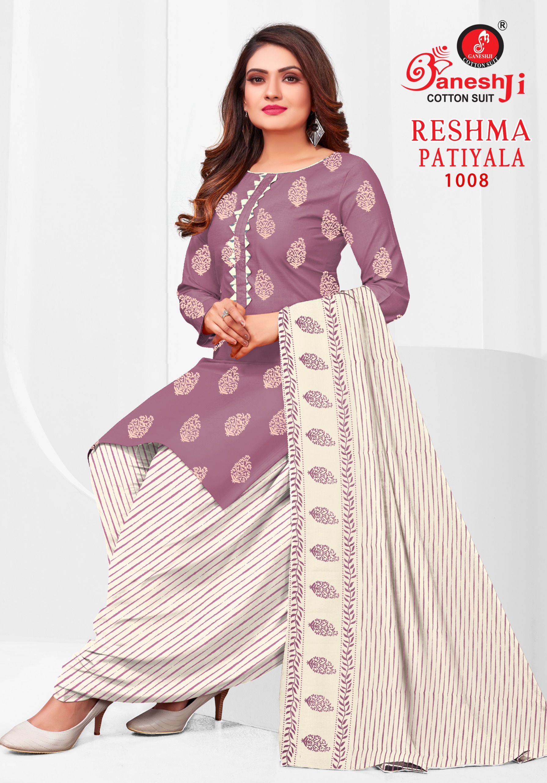 GANESHJI RESHMA PATIYALA VOL-1 WHOLESALE HEAVY SOFT COTTON PRINTED DRESS
