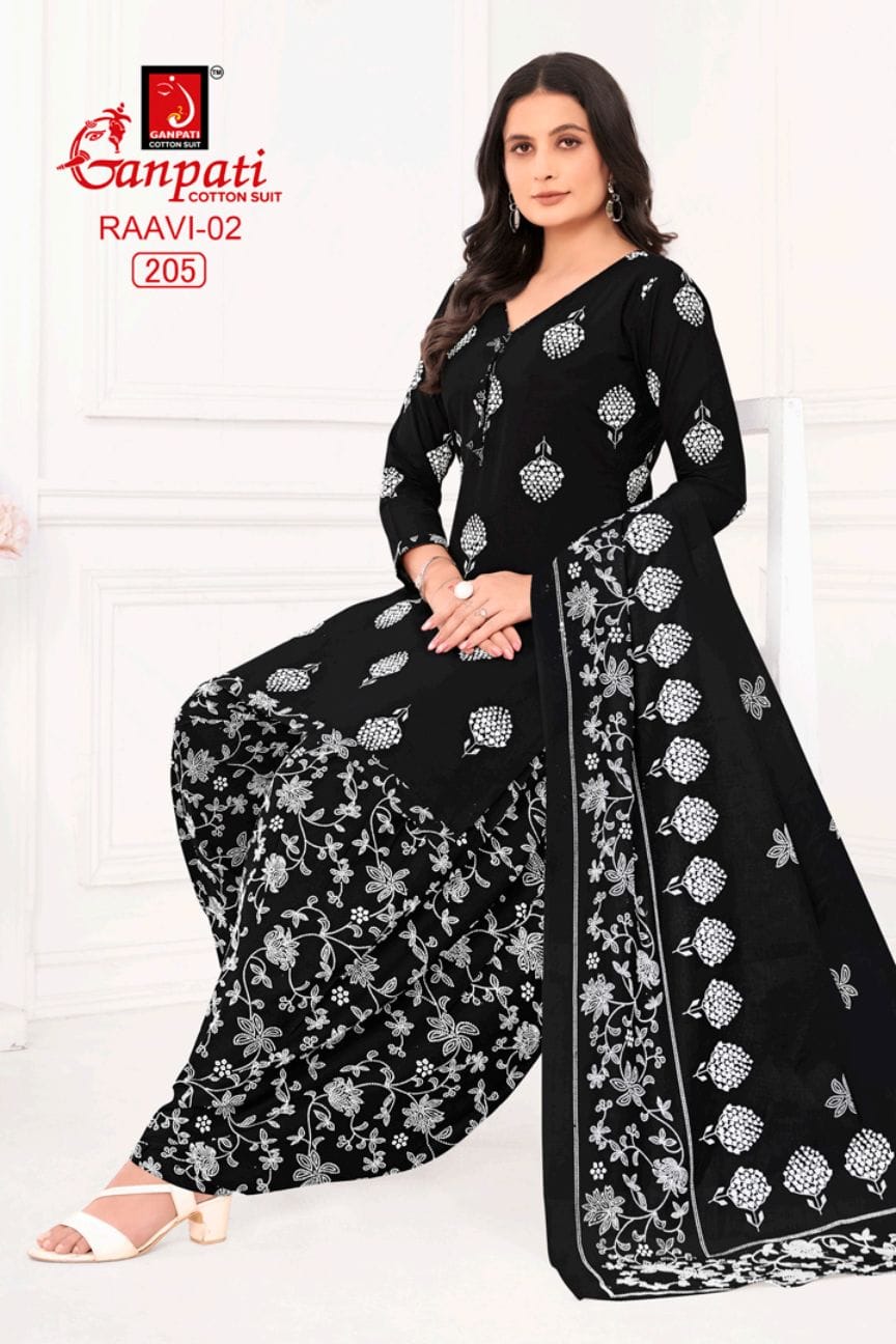 GANPATI RAAVI VOL-1 WHOLESALE HEAVY COTTON PRINTED PATIYALA STYPE SUITS