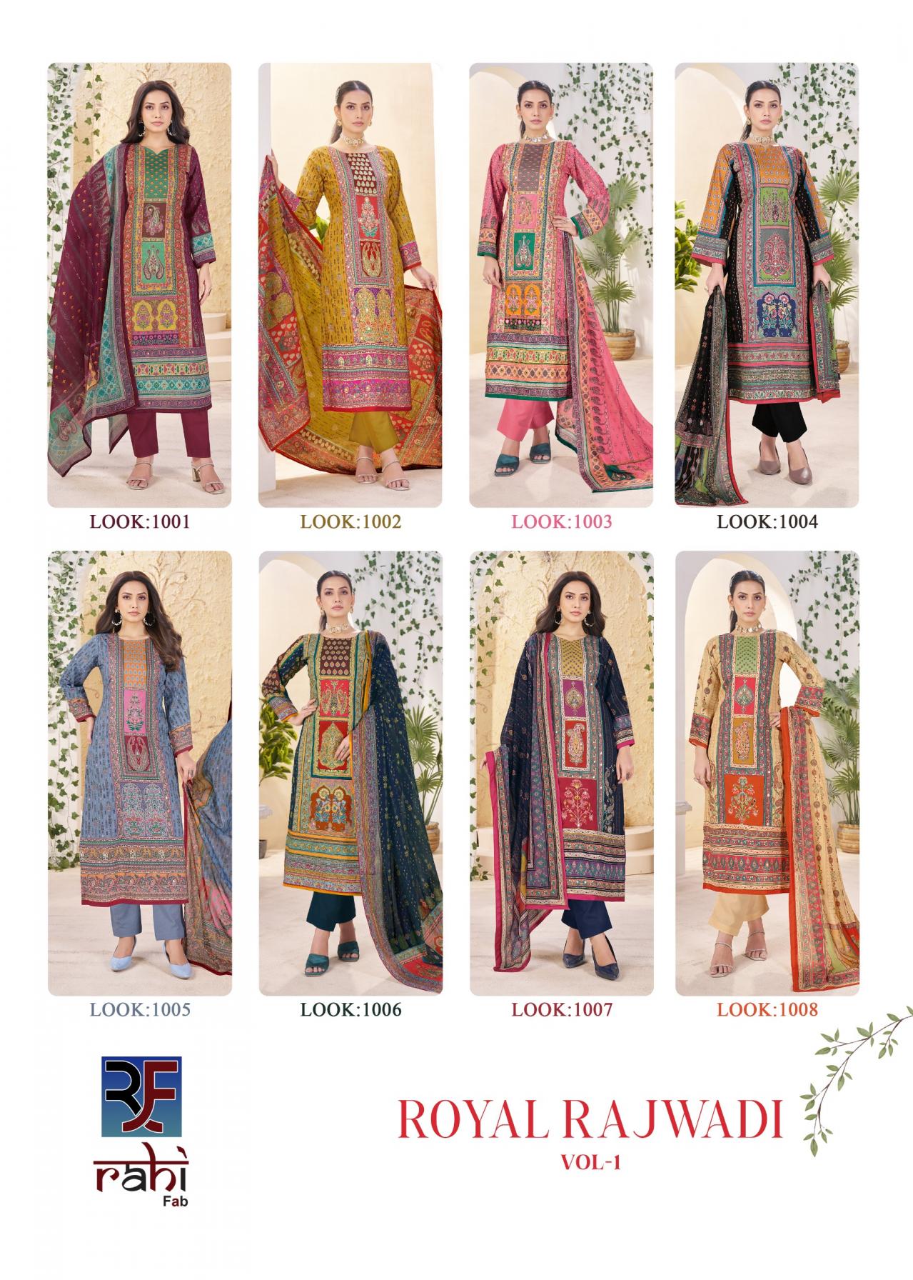 ROYAL RAJWADI VOL 1 BY RAHI FAB LAUNCHED FANCY ORGANIC PRINTED UNSTITCHED DRESS